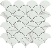 Emser Tile Elegan Series W95ELEGCA1112MSLM Porcelain Mosaic Tile, 12 in L Tile, 11 in W Tile, Pressed Edge, Calacata